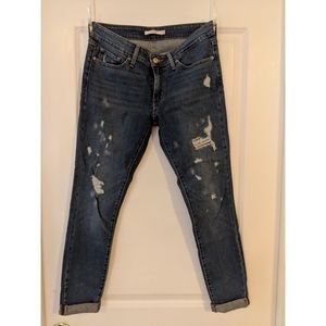 Levi’s distressed girlfriend jeans
